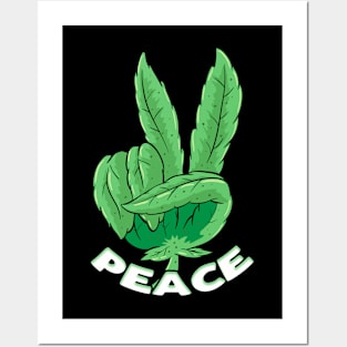 Weed Peace smoke cannabis leaf hemp Joint Pothead Posters and Art